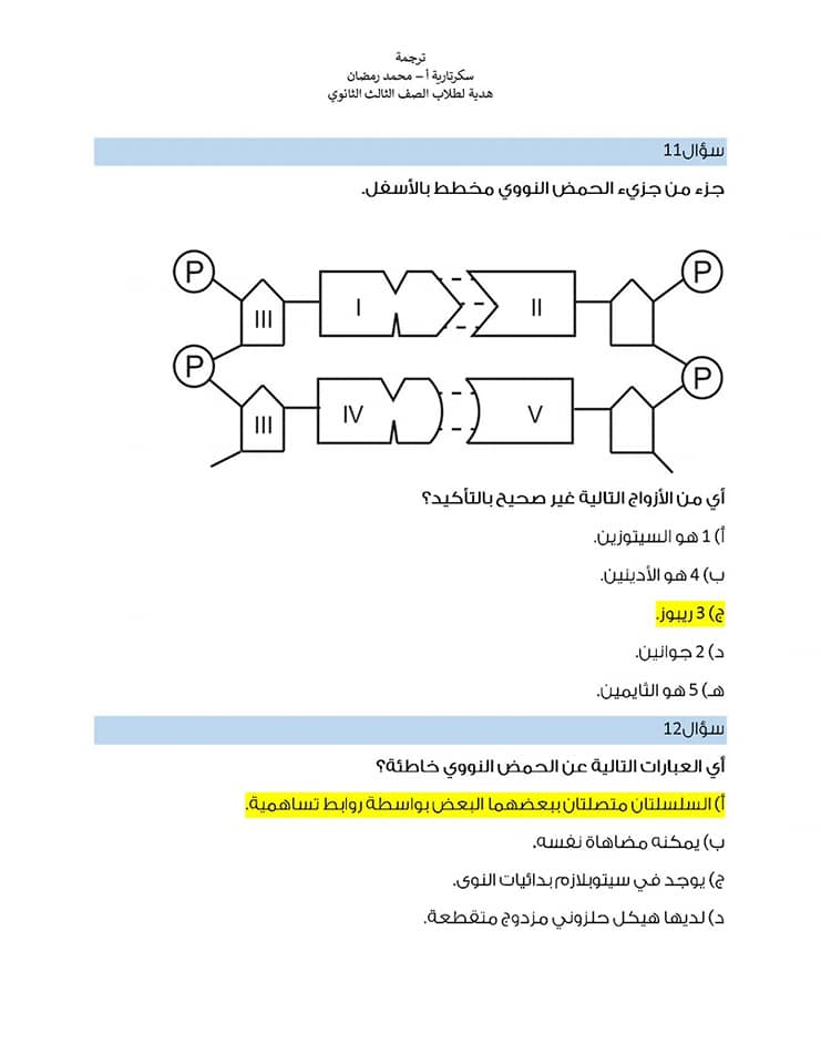 مراجعة على أهم النقاط فى منهج الأحياء تالته ثانوى