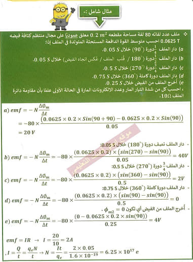 مراجعة علي الفصل الثالث فيزياء ثالث ثانوي 2022
