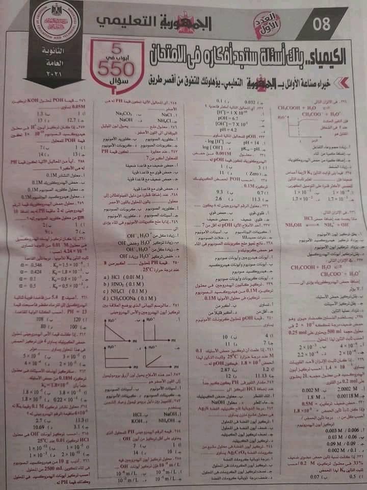 مراجعة الجمهورية هامة جدًا في الكيمياء للثانوية العامة 2022