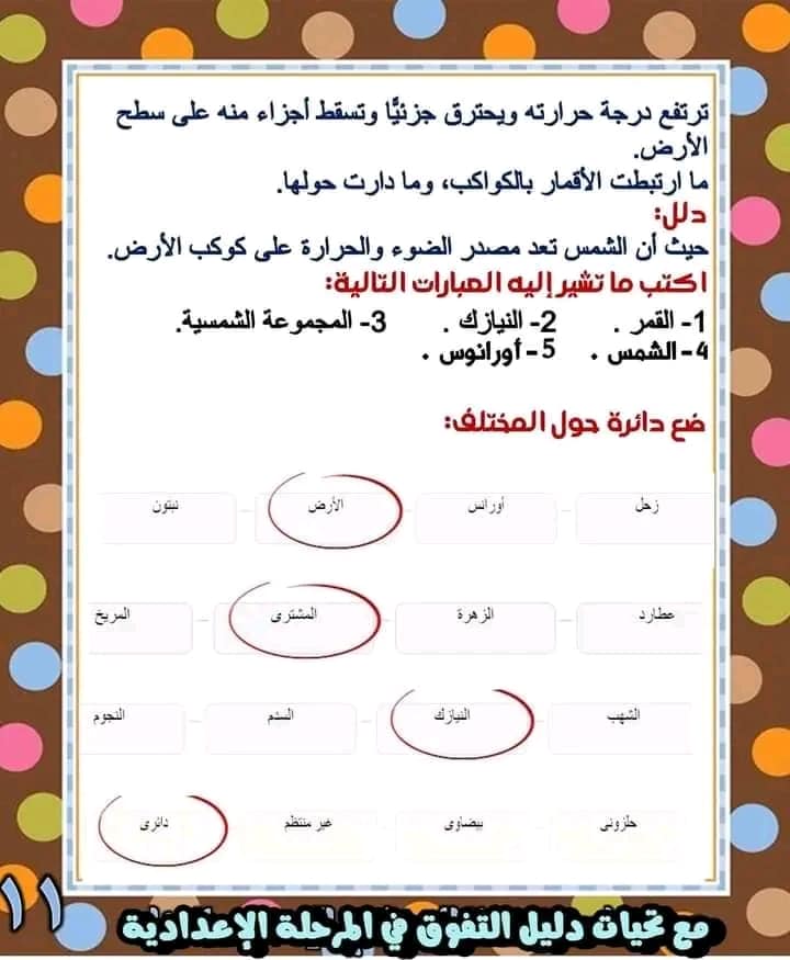 مراجعة وبنك أسئلة جغرافيا  علي الوحدة الأولي - دراسات اجتماعية للصف الأول الاعدادى - الفصل الدراسي الأول