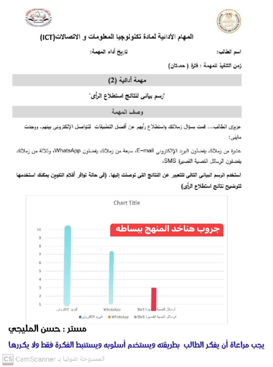 مهام التكنولوجيا رابعة  ابتدائي الترم الأول 2022-2023 - محلولة